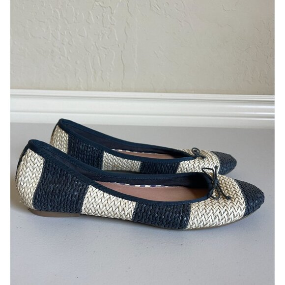 Sperry Women's 11 Navy Cream Striped Woven Ballet Flats - Picture 1 of 6